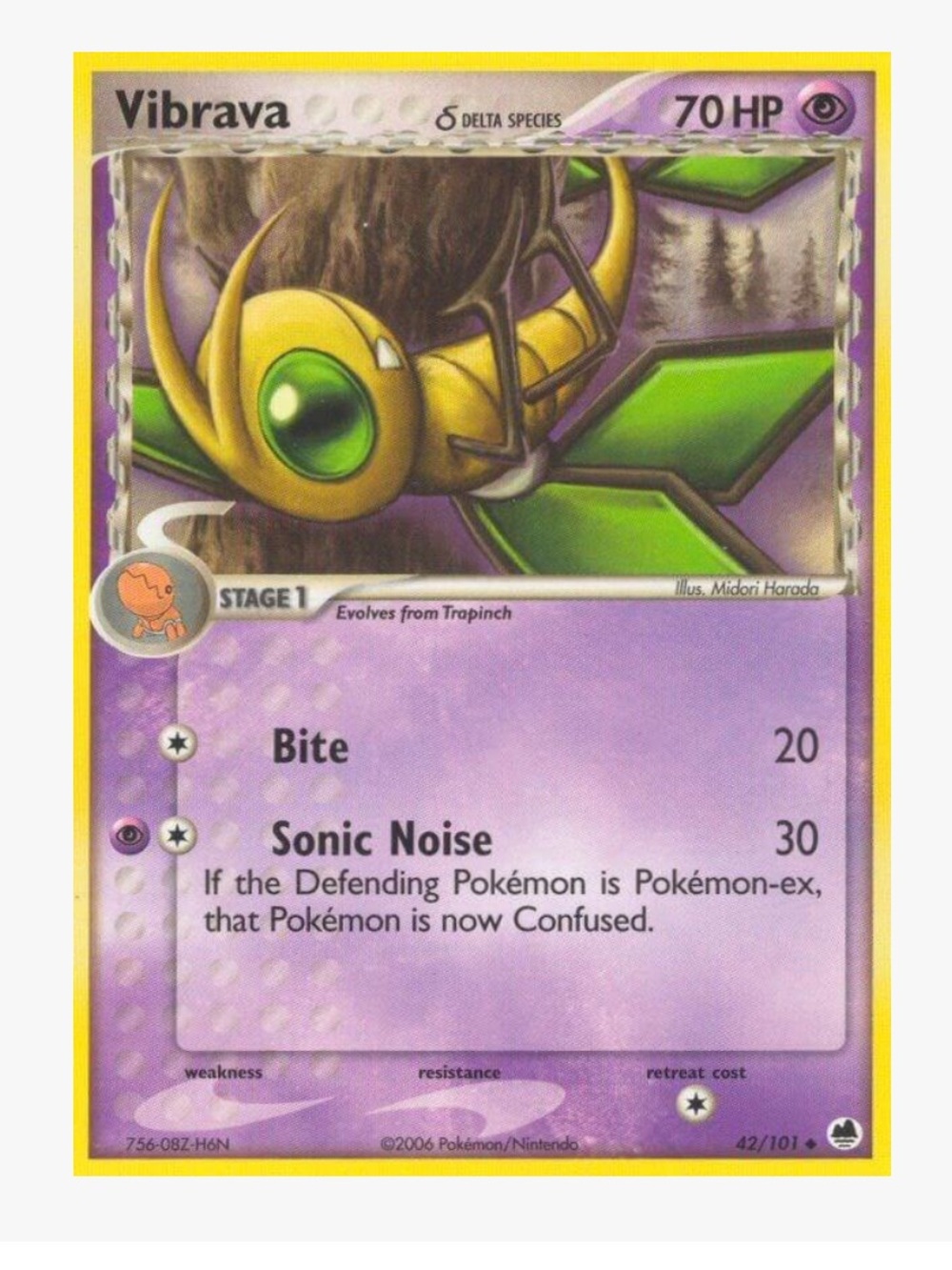 Vibrava 042/101 (Delta Species) EX Dragon Frontiers Pokemon Trading Card